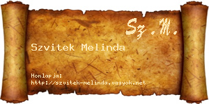 Szvitek Melinda névjegykártya